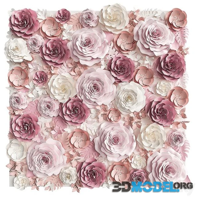 A wall of paper flowers Photo background