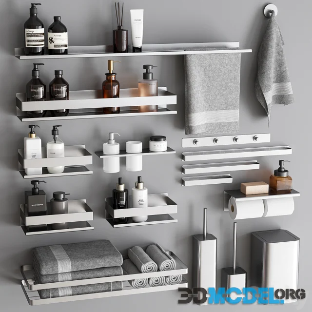 Bathroom Accessories 71 with grey towels