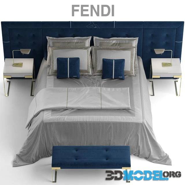 3D Model – Bed fendi pincio bed