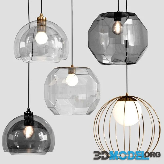 3d Model Cb2 Pendant Light Set