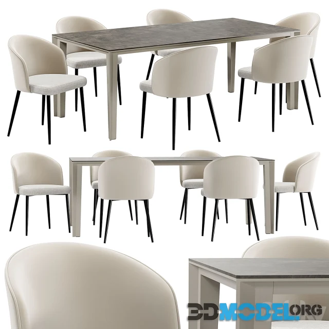 Dining chair Ornella and table Skin