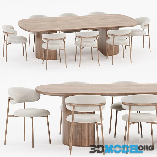 Dining set 05 with table and chairs
