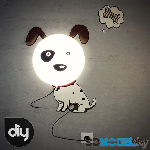 DIY Cartoon 3D Spotted Dog