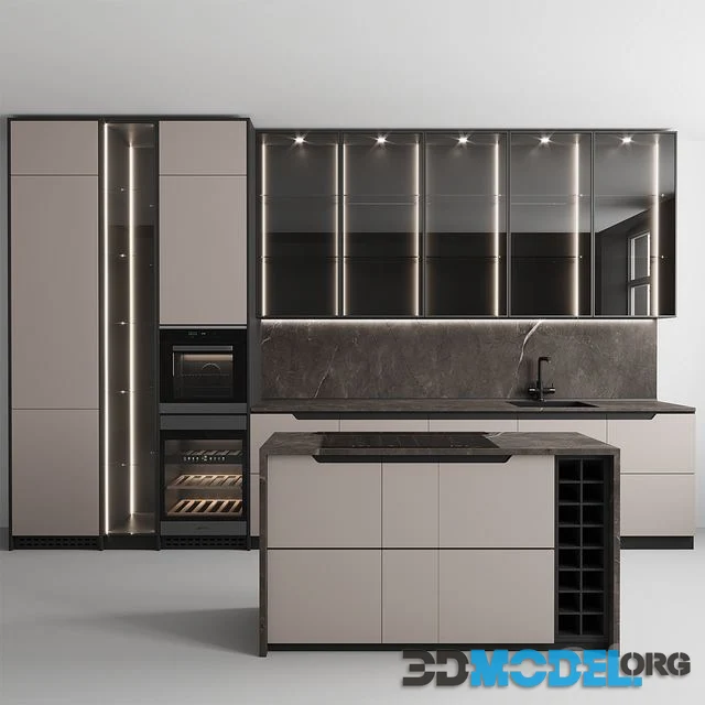 Kitchen No 64 with appliances and an island