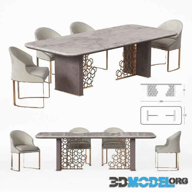Longhi Excelsior Table and Daphne chair