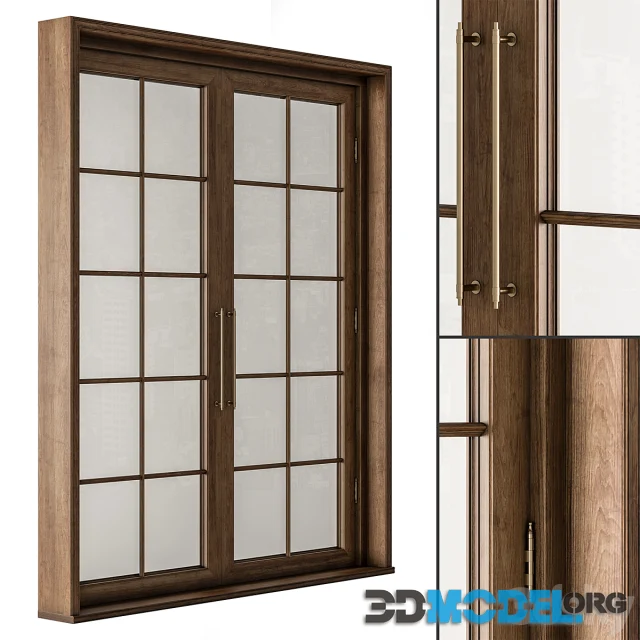 Neo Classic Glass and Wood Door Set 42