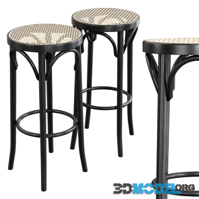 Pamono - Mid-Century Cane & Bentwood Stools by Michael Thonet