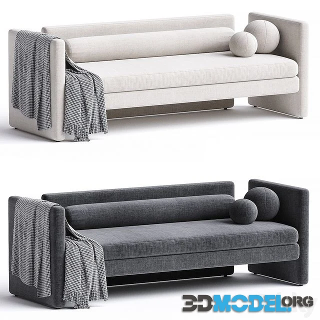 Segment Sofa with plaid and pillows