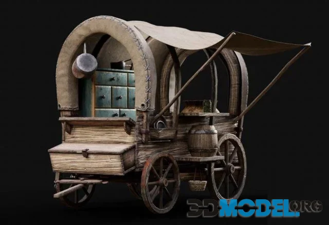 Wood old Wagon (PBR)