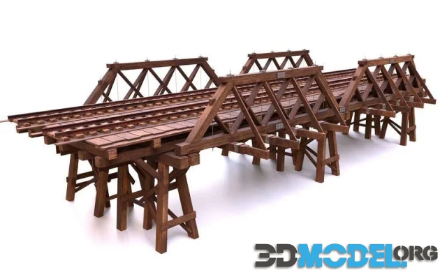 Wooden railway bridge end tracks (PBR)