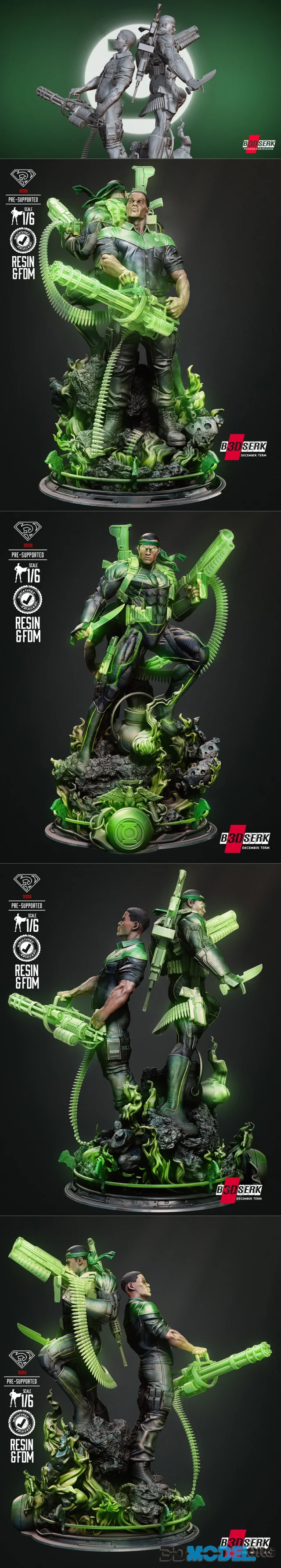 B3DSERK - Jhon Stewart Green Lantern Diorama – Printable