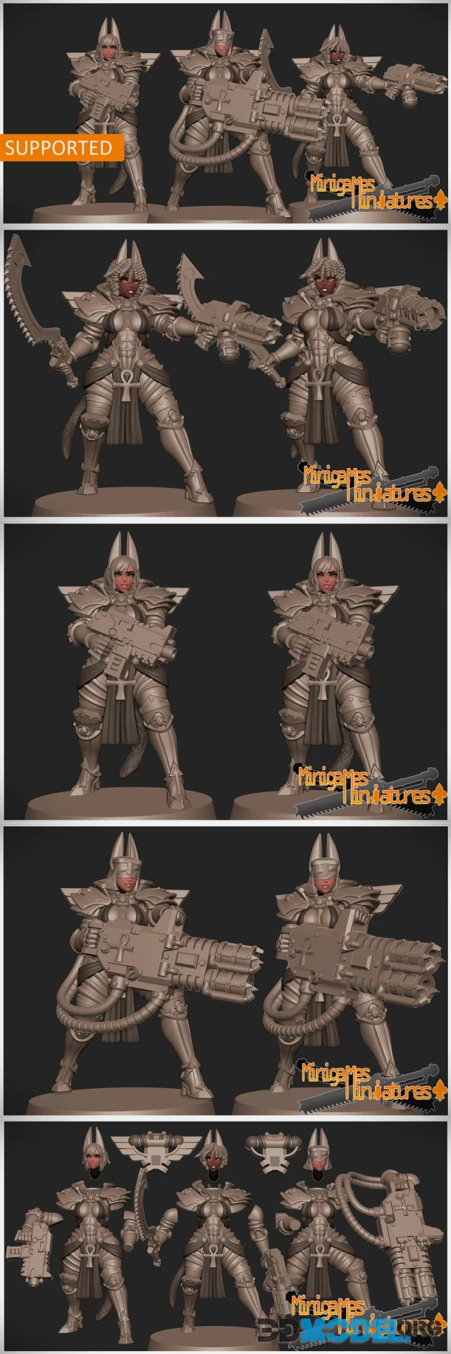 Minigames Miniatures - Bastet Nuns Anime Figurines – Printable