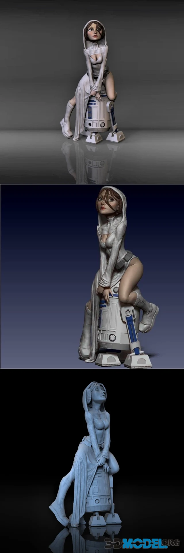 Star Wars R2-D2 with sexy Leia princess – Printable