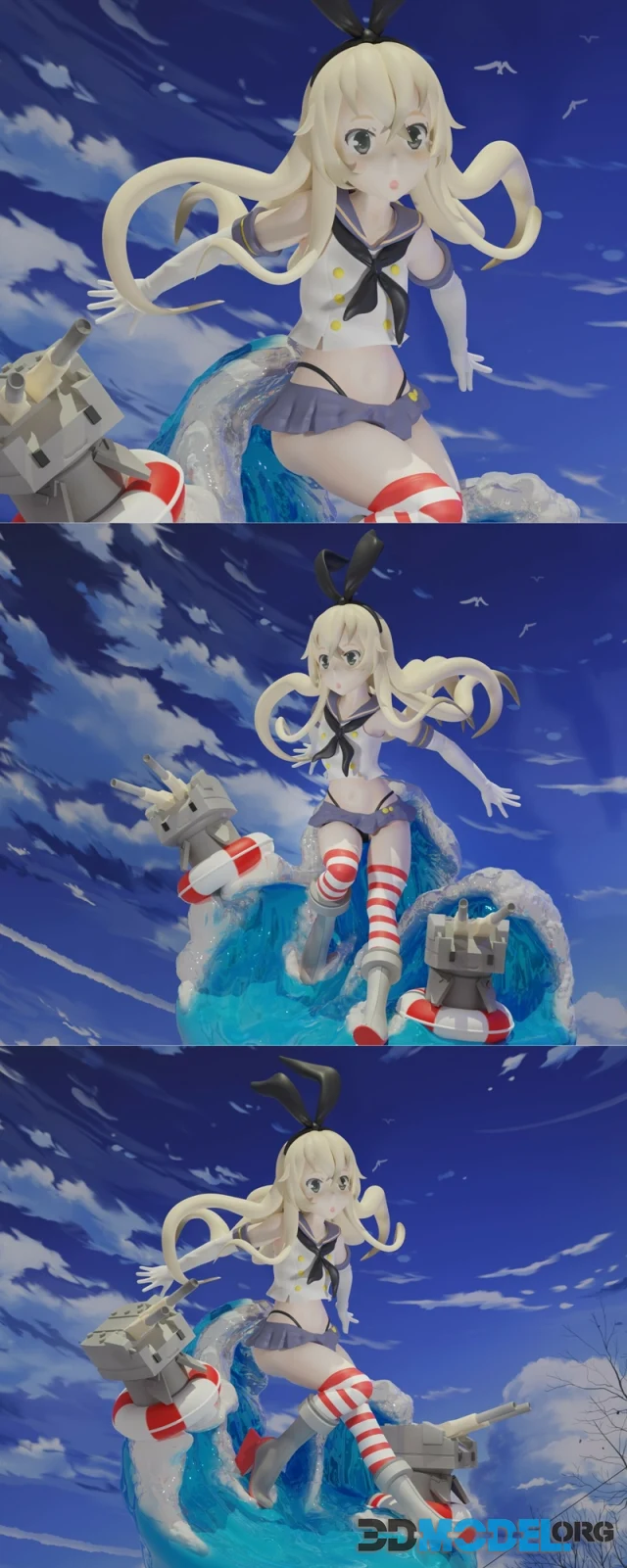 Shimakaze kantaii collection figure diorama – Printable