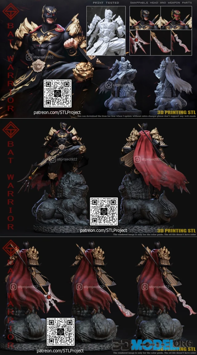 STL Project - Bat Warrior – Printable