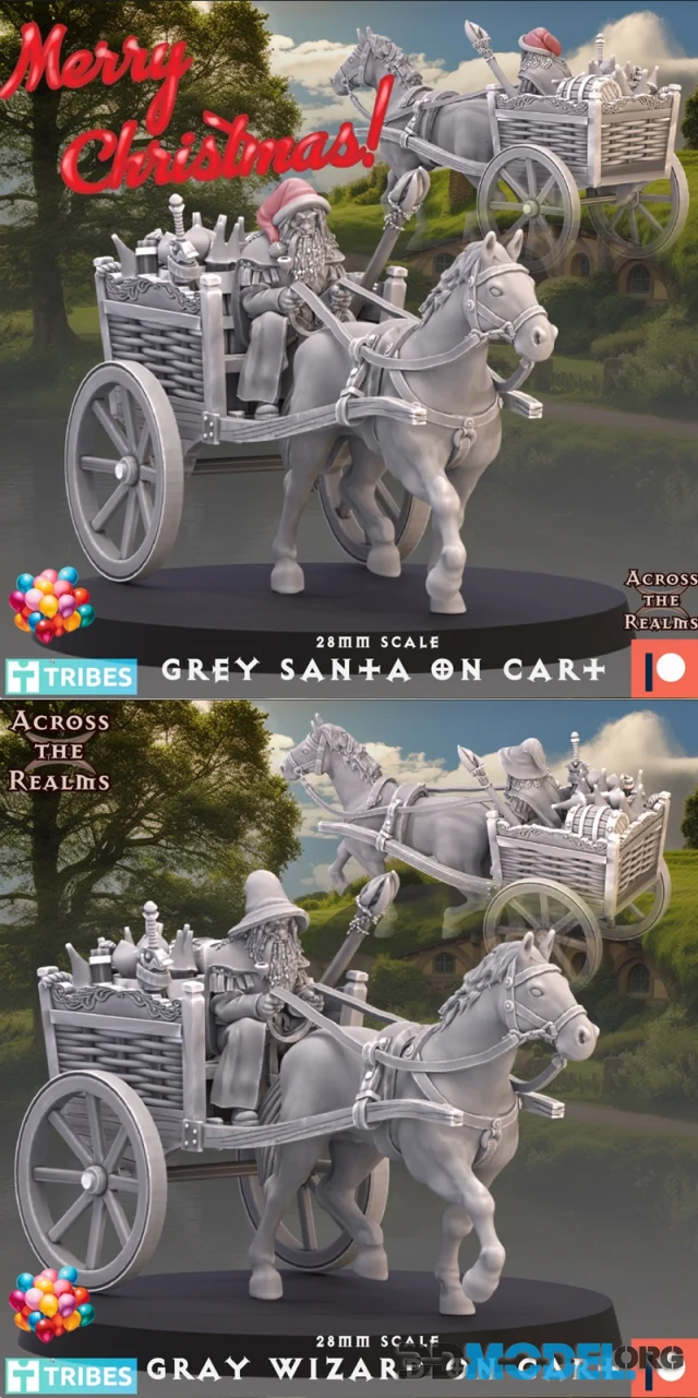 Grey Wizard on Cart – Printable