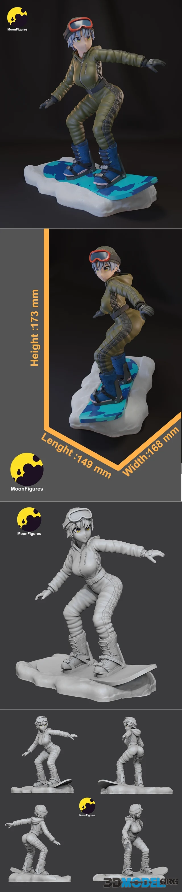 Moon Figures - Snowboard Girl – Printable