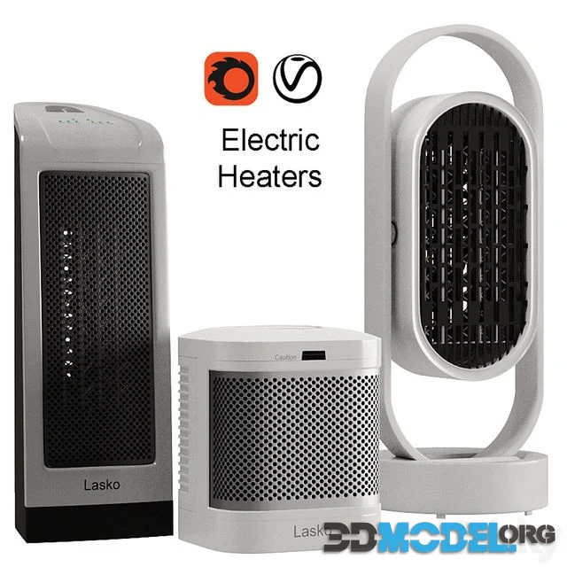 3D Model – 3 Electric Heaters