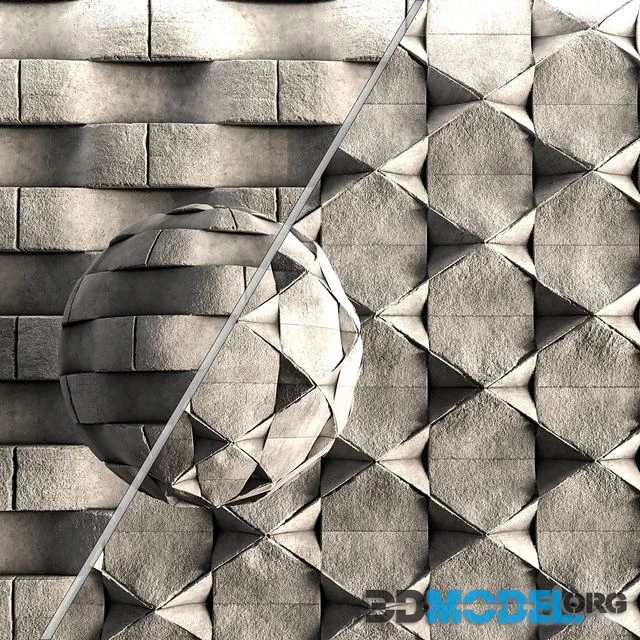 3D Model – 3D Concrete decorative wall panel vol 12