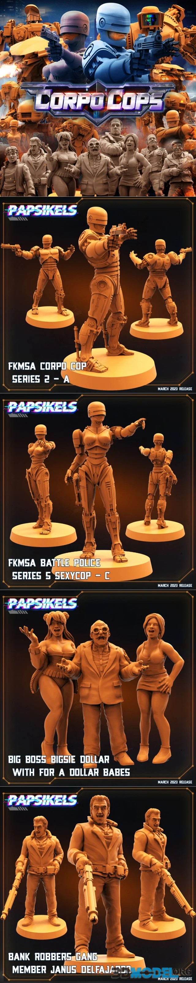 Papsikels Miniatures - Corpo Cops March 2023 – Printable