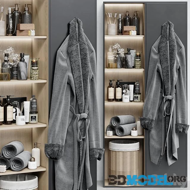 Bathroom Accessories 39 (with grey bathrobe)