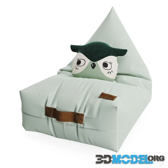 Bean bag chair and owl pillow from NOBODINOZ