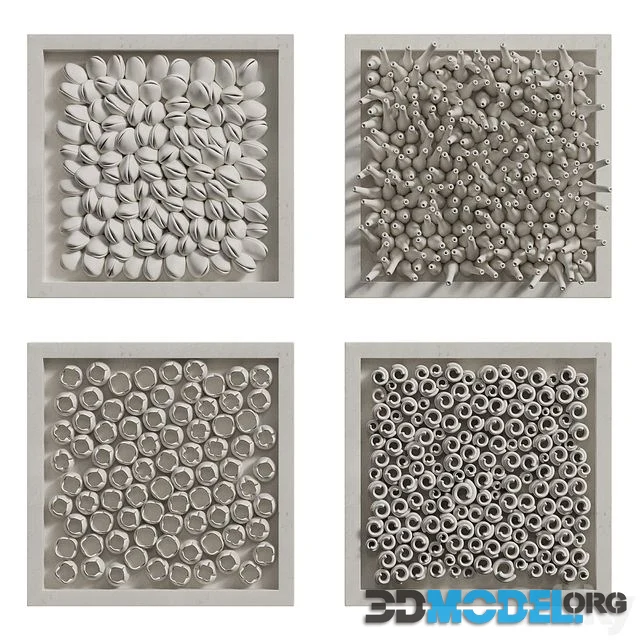 Coral Reef Wall Decoration in frames 2