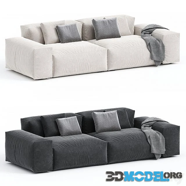 Cubotto sofa with plaid and pillows