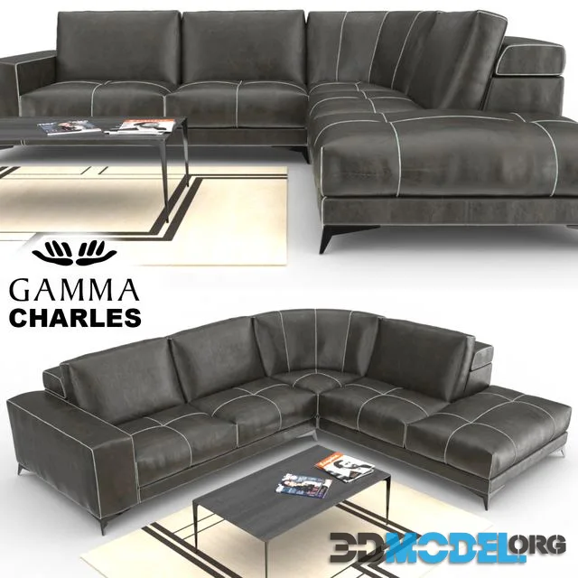 Gamma Charles Sofa with table