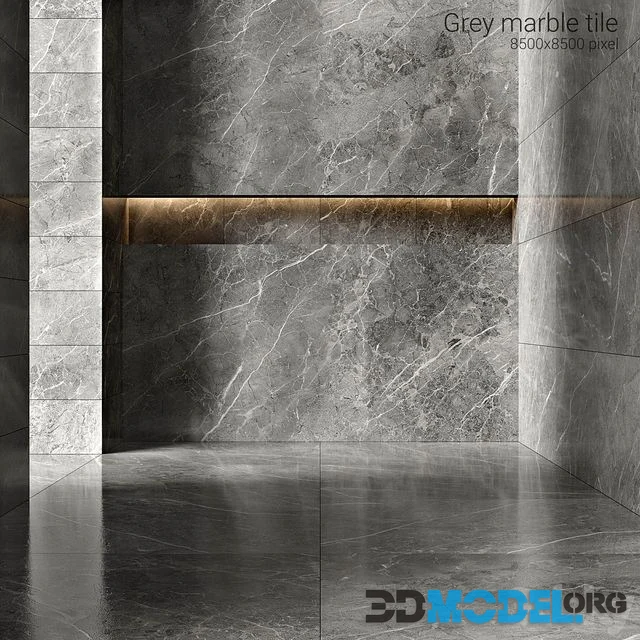 Gray marble tiles of different sizes