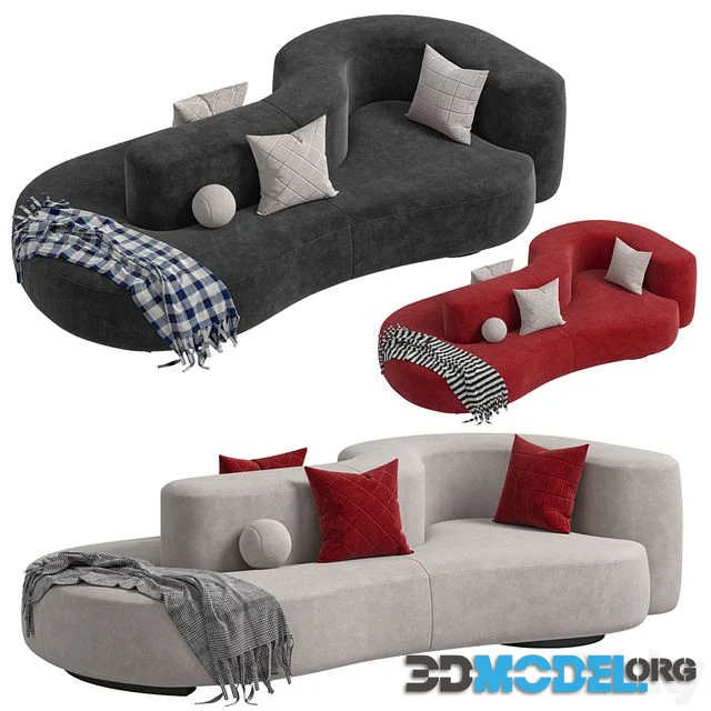 Kay Sofa with plaid and pilliws