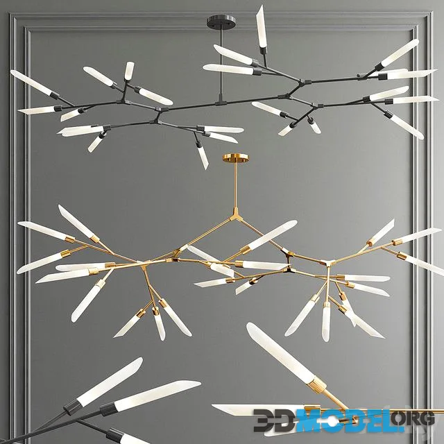 3D Model – Led Nordic & Rotatable Branch Tube Chandelier