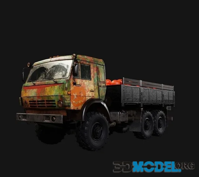 Military Truck Kamaz with pumpkins (PBR)