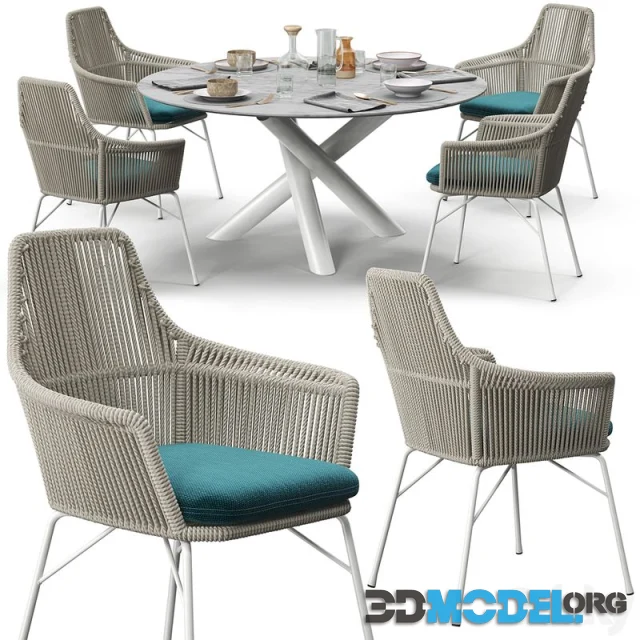 Minotti York chair Van Dyck Outdoor table set