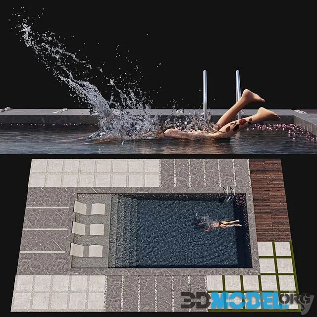 3D Model – Swimming pool diving