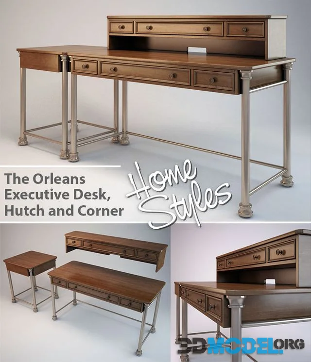 The Orleans Executive Desk, Hutch and Corner - desktop