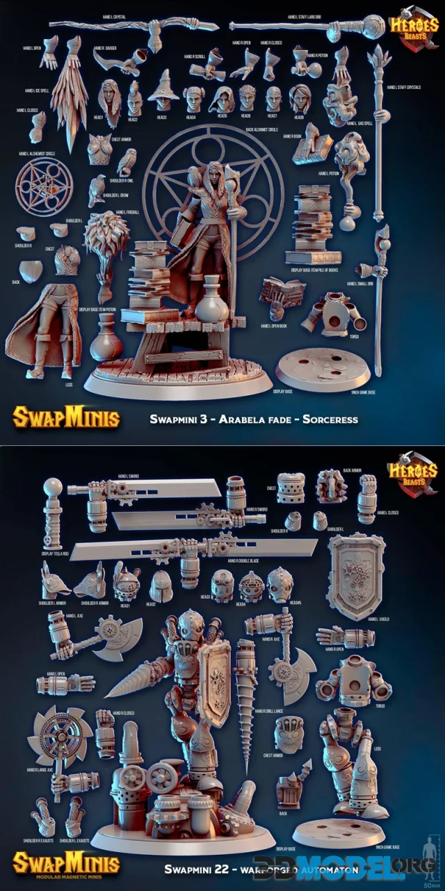 Heroes & Beasts - Swapmini 3 and Swapmini 22 – Printable