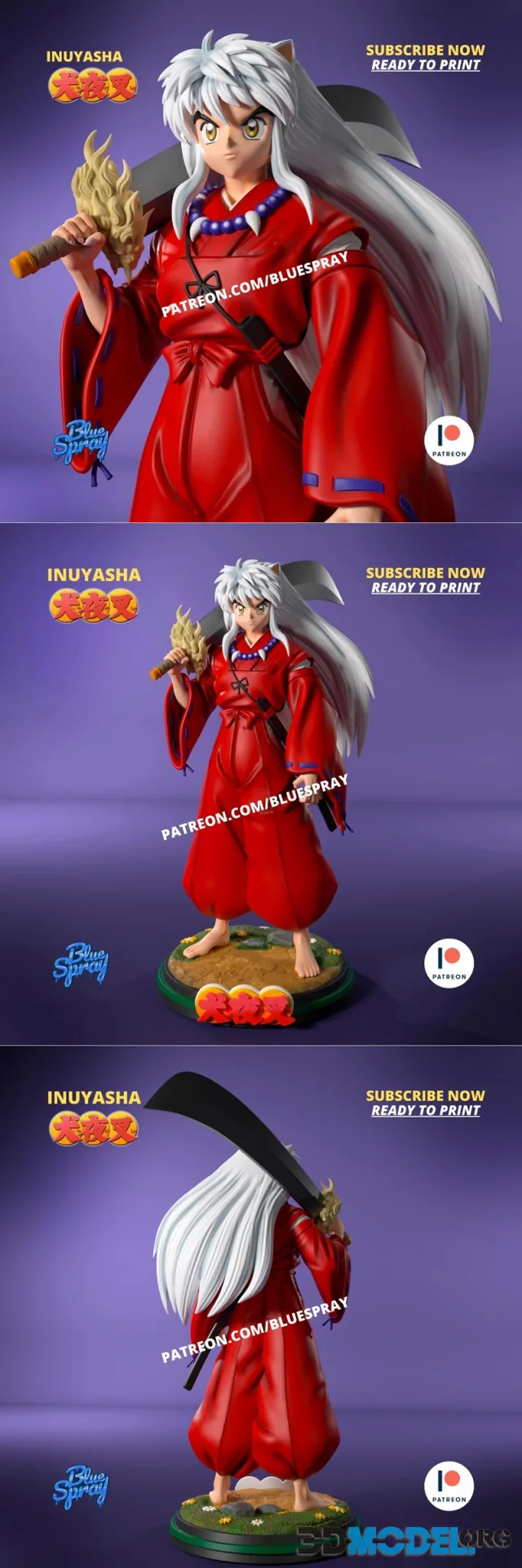 Blue Spray - Inuyasha Sculpture – Printable