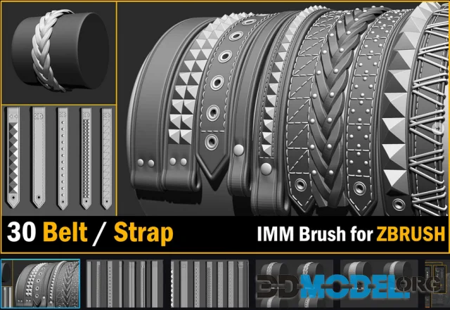30 IMM Belt / Strap Brush for Zbrush