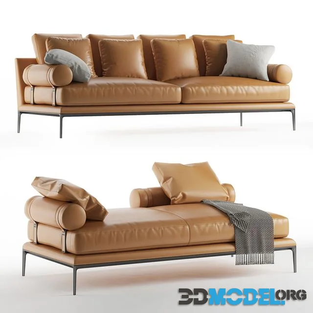 3d Model B And B Italia Atoll Sofa Bench 2844