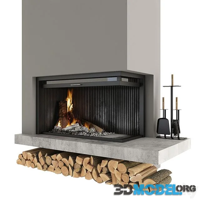 Corner fireplace