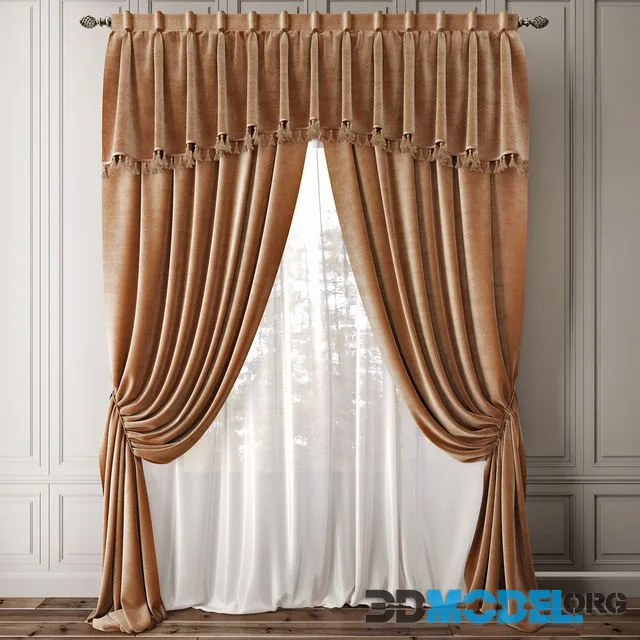 Curtain 56 with lambrequin and tassels