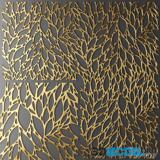 Decor for wall. Panel. 3D (luxury gold)