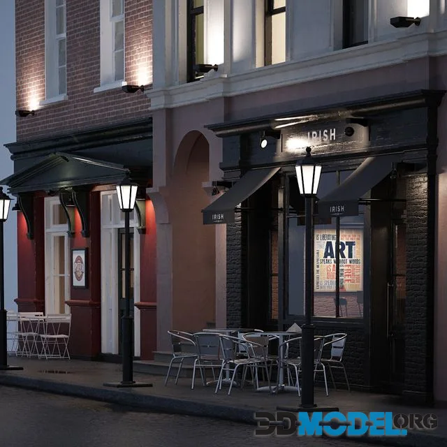 Evening facade for the background