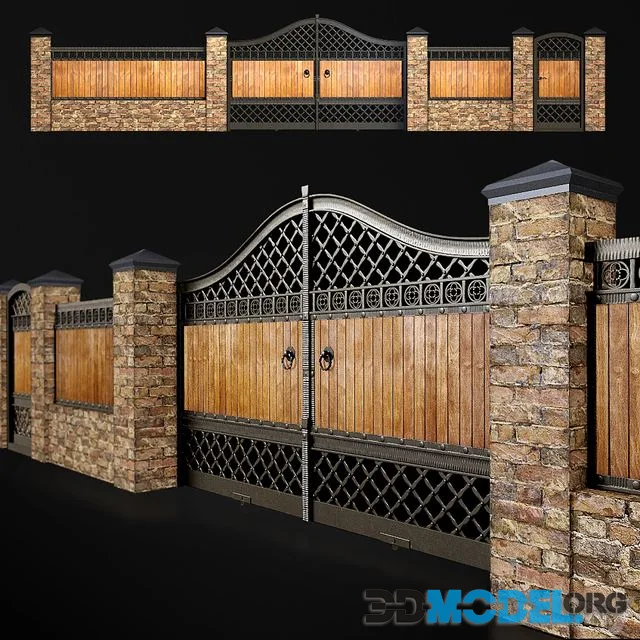 Fence with gate and wicket 3