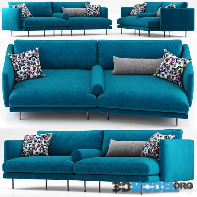 Mies two seater sofa blue – Calligaris