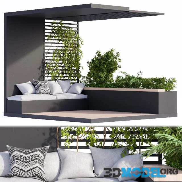 Roof Garden and Balcony Furniture Black Set
