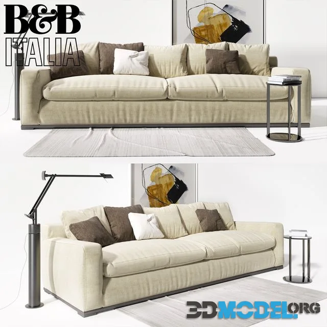 3D Model – Sofa B & B Italia Imprimatur With Pillows