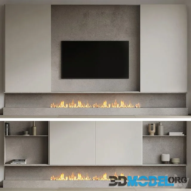 3D Model – TV set 02 concrete effect