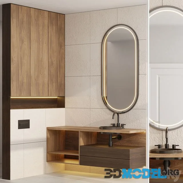 Wood Bathroom furniture by Fauset Omnires Y set 18